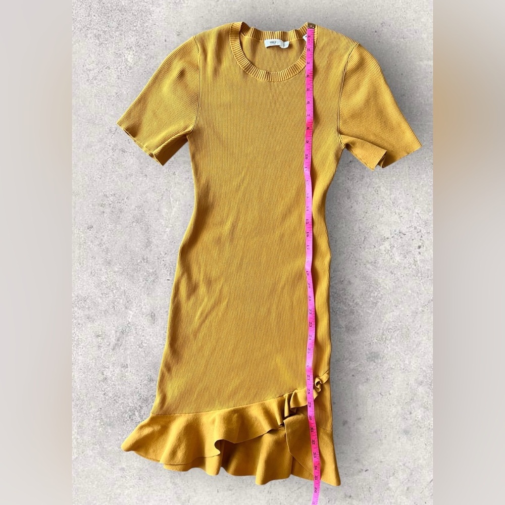 A.L.C. Yellow Tulum Mustard Yellow Ruffle Mini Dress Size S - Picture 14 of 14